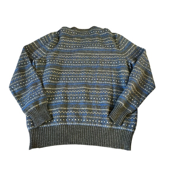 Eddie Bauer Mens Size L Nordic Fairisle Print Wool Blend Crewneck Sweater - Picture 2 of 5